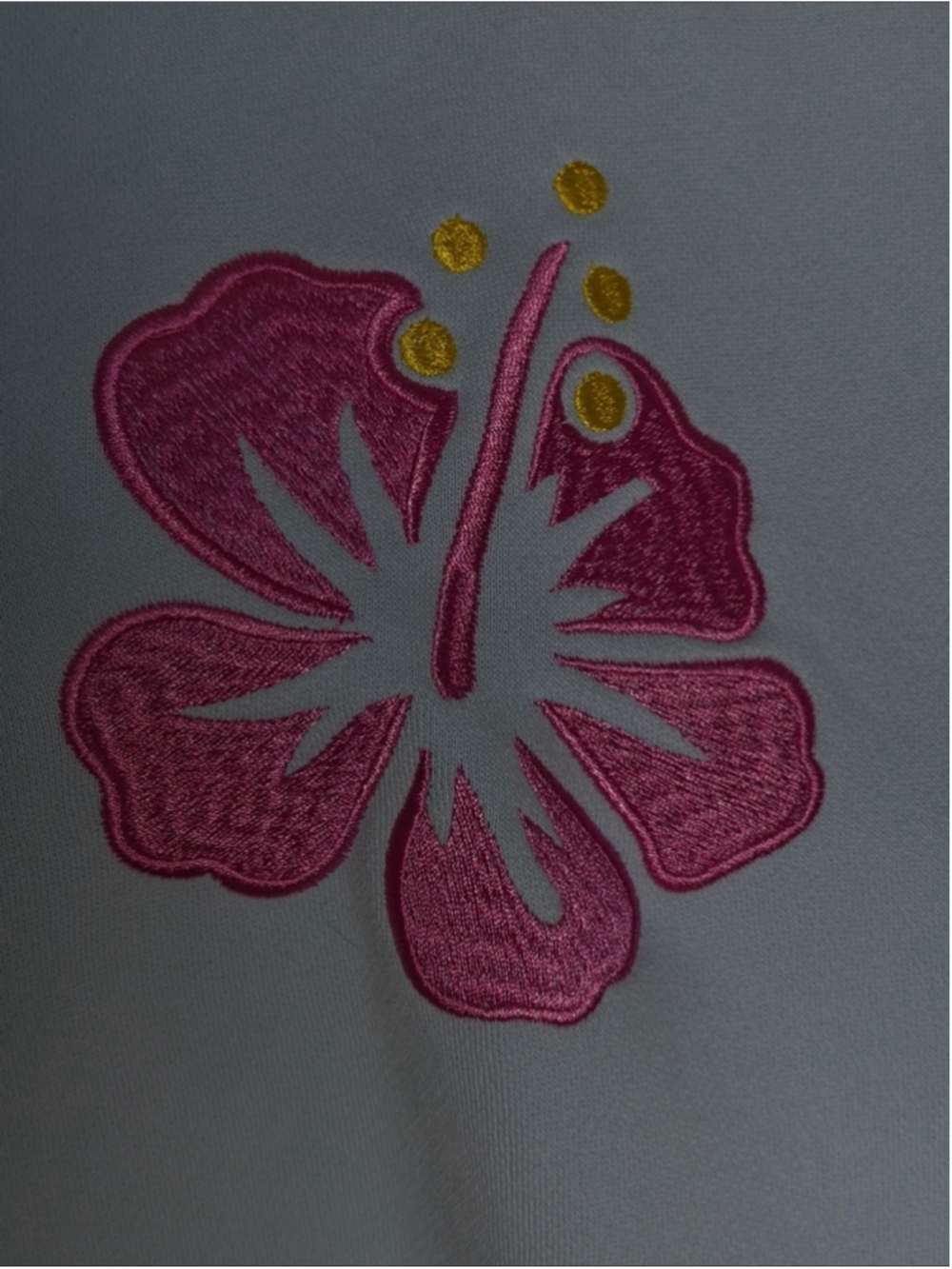 Sunkissed Coconut Icy Blue Hibiscus Beach Embroidered Crewneck Sweatshirt Sz L - Picture 4 of 8